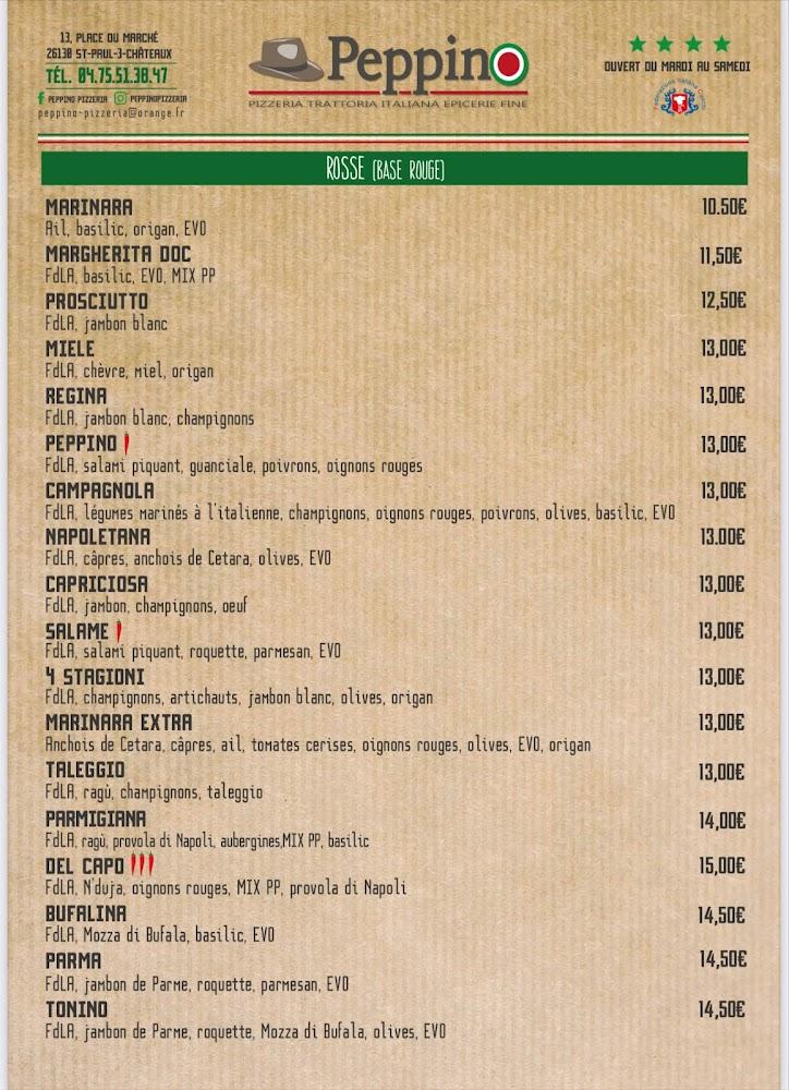 Peppino Pizzeria - Menu Image 2